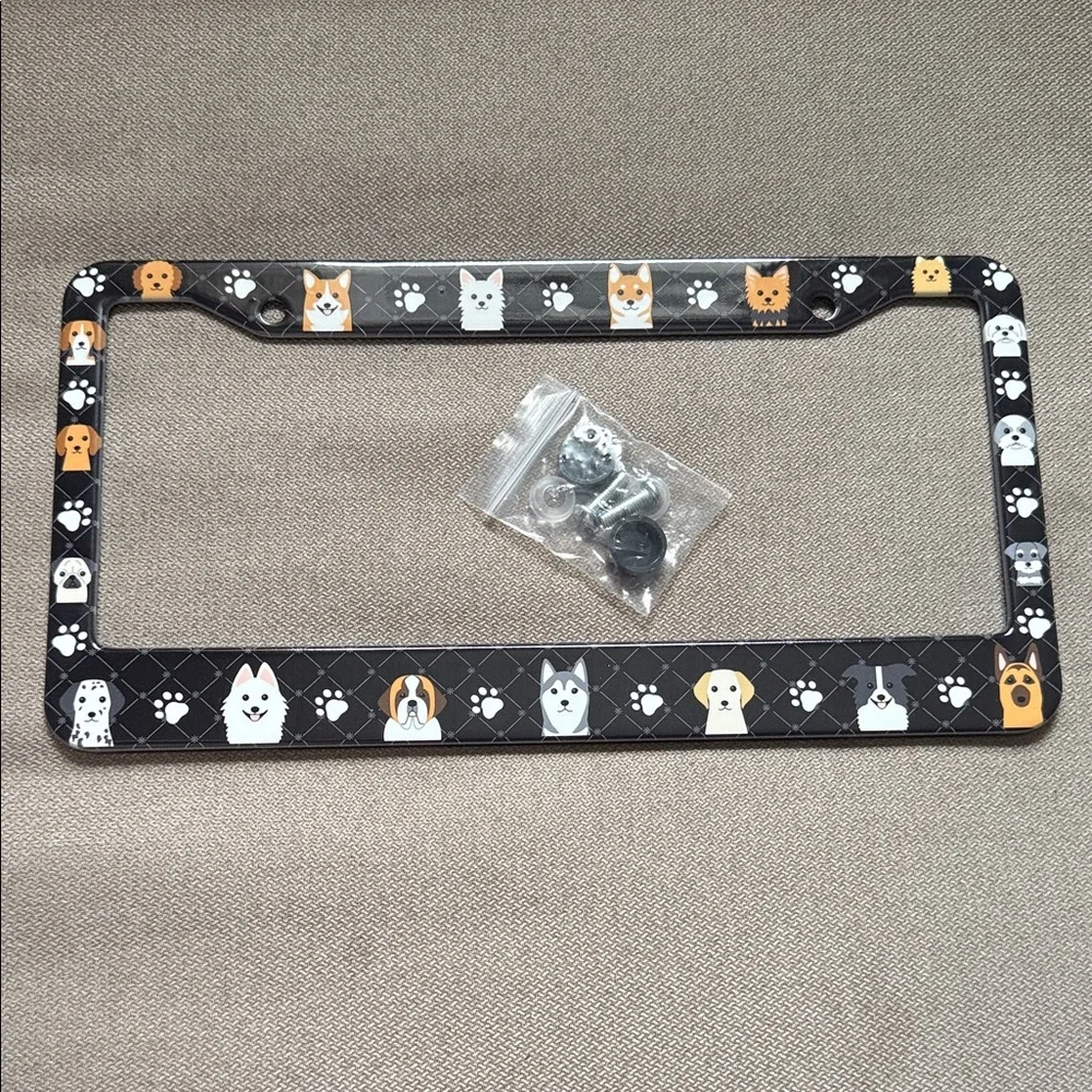 Dog Pattern License Plate Frame